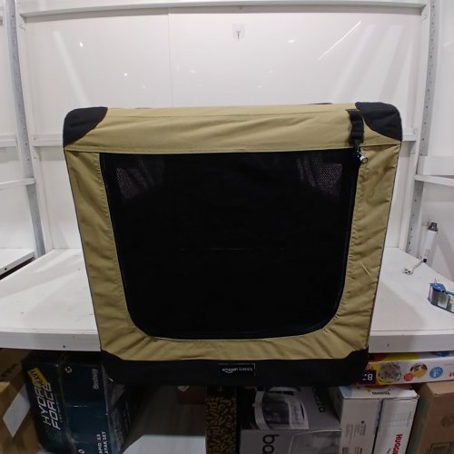 AMAZON BASICS PREMIUM FOLDING PORTABLE SOFT PET DOG CRATE CARRIER KENNEL - 36" X 24" X 25" - TAN image 3
