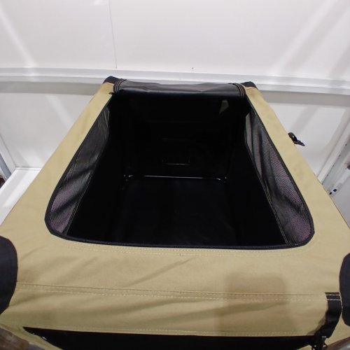 AMAZON BASICS PREMIUM FOLDING PORTABLE SOFT PET DOG CRATE CARRIER KENNEL - 36" X 24" X 25" - TAN image 4