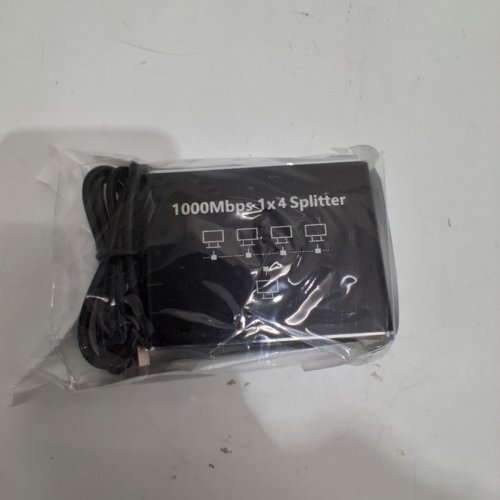 RJ45 ETHERNET SPLITTER - 1 IN 4 OUT - UP TO 1000MBPS - BLACK image 2