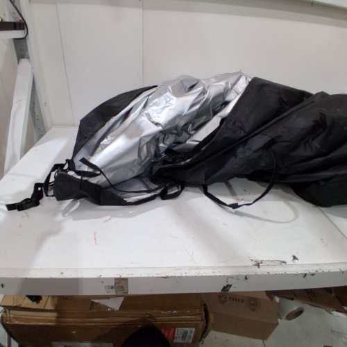 UNIVERSAL REFLECTIVE CAR COVER - 155" - FITS MOST VEHICLES - SILVER/BLACK image 3
