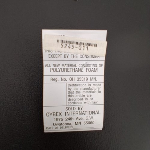 CYBEX REPLACEMENT BACK CUSHION FOR ROTARY CALF MACHINE - BLACK image 2