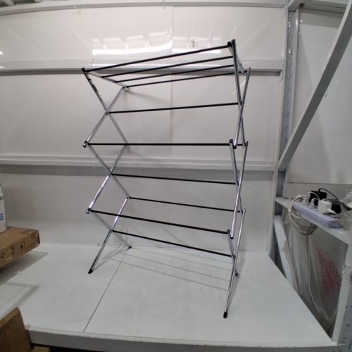 AMAZON BASICS FOLDABLE CLOTHES DRYING RACK - 41.75"H - CHROME image 2