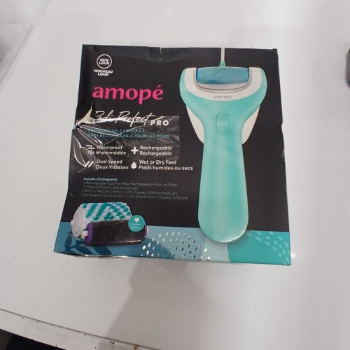 AMOPE PEDI PERFECT PRO WATERPROOF RECHARGEABLE DUAL-SPEED FOOT FILE, BLUE image 4