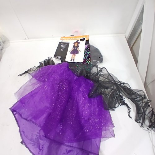 GIRLS WAY TO CELEBRATE! WITCH COSTUME - MEDIUM (8-10) - PURPLE AND BLACK image 3
