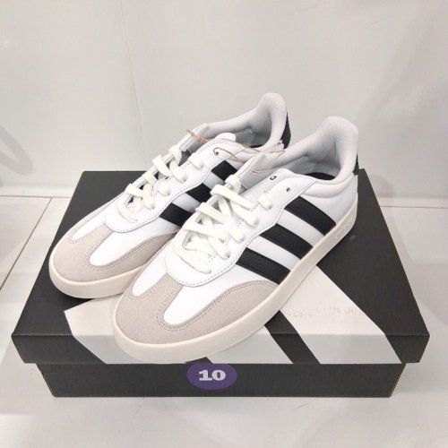MEN'S ADIDAS BARREDA SNEAKERS - 10 - WHITE BLACK/GREY (STYLE: JI2306/2974610/1976667) image 3