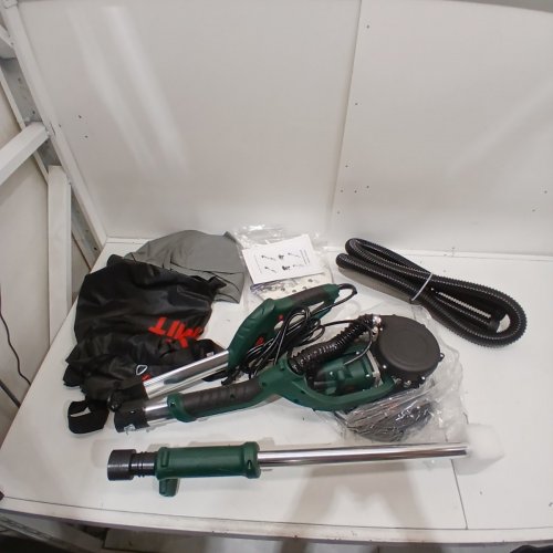 KUIMIT 6-SPEED ELECTRIC EXTENDABLE HANDLE LED LIGHT DRYWALL SANDER WITH ASSORTED SANDING DISCS & STORAGE BAG - 850W - 800-1750RPM - GREEN image 3
