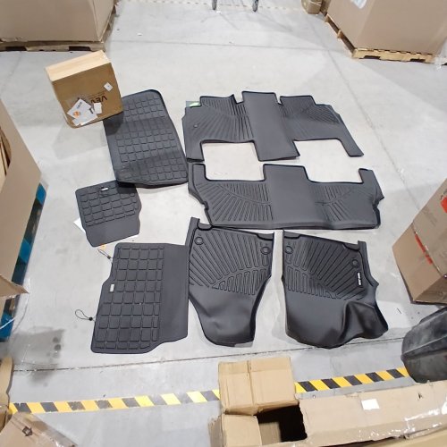 7PC AUTOMOTIVE FLOOR MATS WITH CARGO AND REAR SEAT BACK COVERS - FOR 2017-2027 CHRYSLER PACIFICA - BLACK image 2