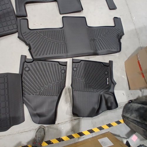 7PC AUTOMOTIVE FLOOR MATS WITH CARGO AND REAR SEAT BACK COVERS - FOR 2017-2027 CHRYSLER PACIFICA - BLACK image 3