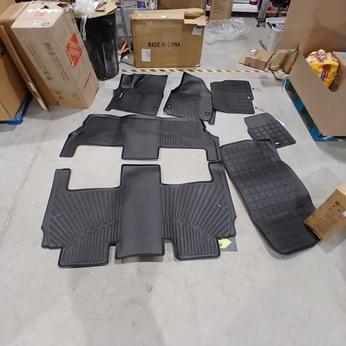 7PC AUTOMOTIVE FLOOR MATS WITH CARGO AND REAR SEAT BACK COVERS - FOR 2017-2027 CHRYSLER PACIFICA - BLACK image 4