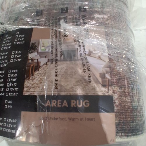 PURECOZY AREA RUG FOR LIVING ROOM / BEDROOM - 8FT X 10FT - BROWN AND CREAM image 2
