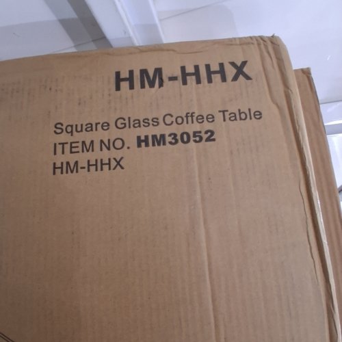 SQUARE GLASS COFFEE TABLE - WHITE (ITEM: HM3052) image 2
