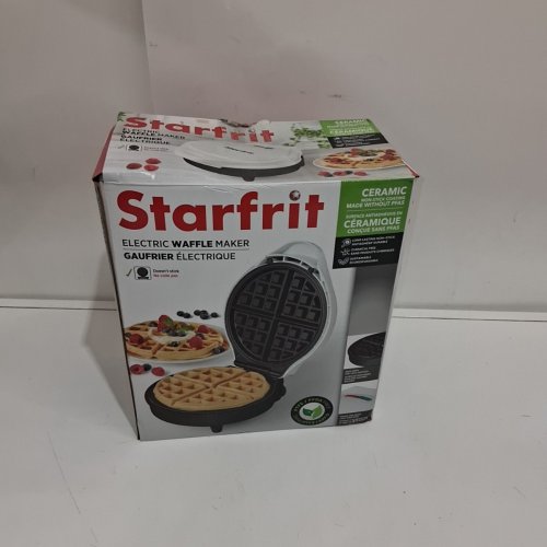 STARFRIT NON-STICK SCRATCH RESISTANT ELECTRIC WAFFLE MAKER - 7" - WHITE image 5