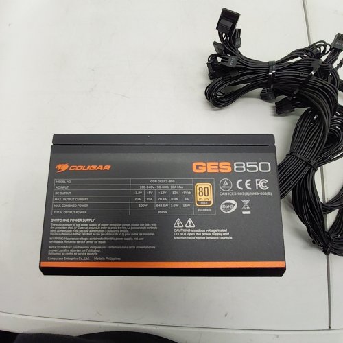 COUGAR COMPUTER POWER SUPPLY - 850W - BLACK (MODEL: GES850) image 4