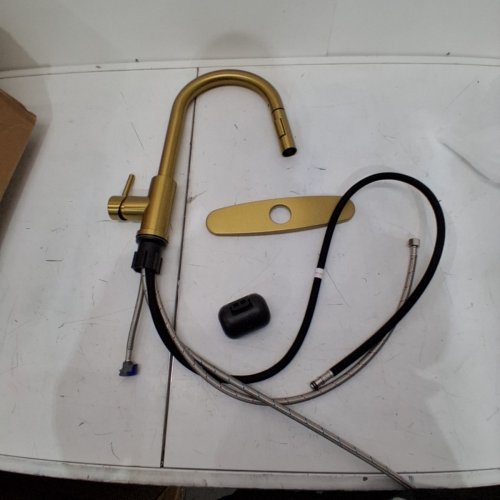 TOHLAR KITCHEN FAUCETS WITH PULL DOWN SPRAYER - 15" REACH - GOLD image 2
