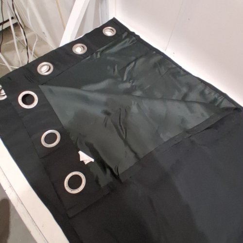(2PANEL) GARMENT TOP BLACK OUT CURTAINS - 52" X 63" - BLACK image 3