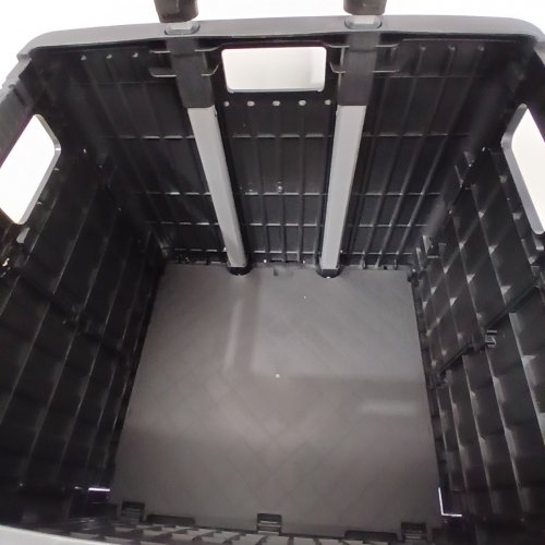 DBEST PRODUCTS QUIK CART 360 FOUR WHEELED COLLAPSIBLE ROLLING CRATE WITH HANDLE - 18" X 17" - BLACK image 2