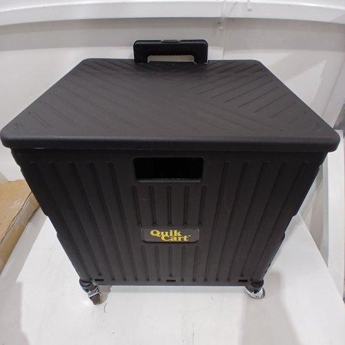 DBEST PRODUCTS QUIK CART 360 FOUR WHEELED COLLAPSIBLE ROLLING CRATE WITH HANDLE - 18" X 17" - BLACK image 3