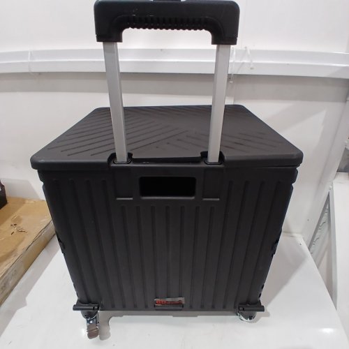DBEST PRODUCTS QUIK CART 360 FOUR WHEELED COLLAPSIBLE ROLLING CRATE WITH HANDLE - 18" X 17" - BLACK image 4