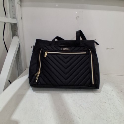 UNISEX KENNETH COLE REACTION TWILL WITH QUILTED CHEVRON BAG - FITS 15" LAPTOP - 17" X 5" X 13" - BLACK - (MODEL: 54557) image 2