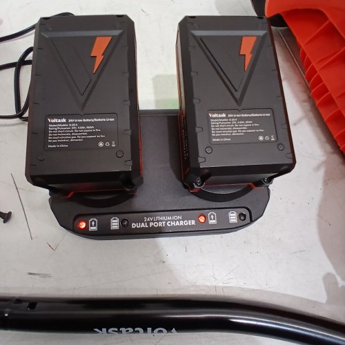 VOLTASK CORDLESS ELECTRIC SNOW BLOWER SHOVEL WITH TWO BATTERIES - 16" - 48V - ORANGE / BLACK image 3