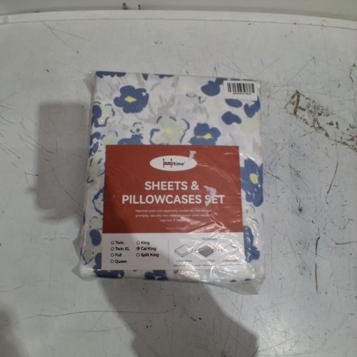 4PC HITIME SHEETS AND PILLOWCASES SET - CALIFORNIA KING - BLUE / WHITE / GREEN image 2