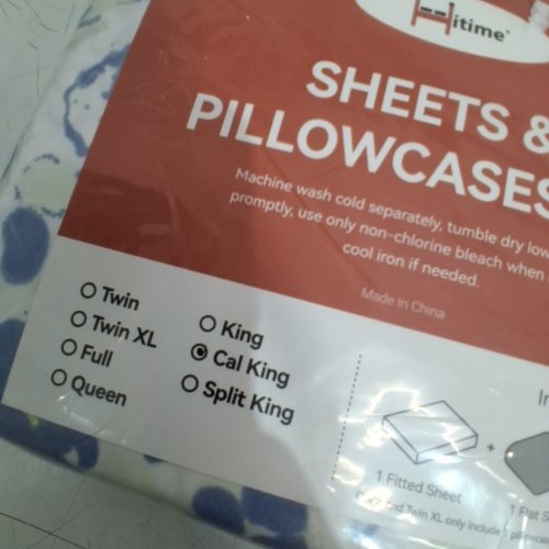 4PC HITIME SHEETS AND PILLOWCASES SET - CALIFORNIA KING - BLUE / WHITE / GREEN image 3