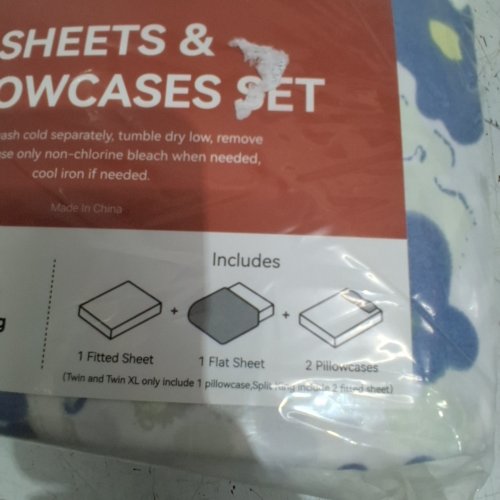 4PC HITIME SHEETS AND PILLOWCASES SET - CALIFORNIA KING - BLUE / WHITE / GREEN image 4