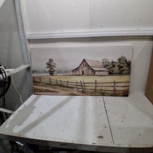 FARMHOUSE BARN CANVAS PAINTING - 47.3" X 23.5" - MULTI-COLOUR image 2