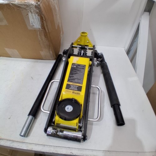 VEVOR LOW PROFILE HYDRAULIC FLOOR JACK WITH DUAL PISTONS - 2-TON CAPACITY - YELLOW/BLACK - (MODEL: WD-B-02000-B00-0) image 2