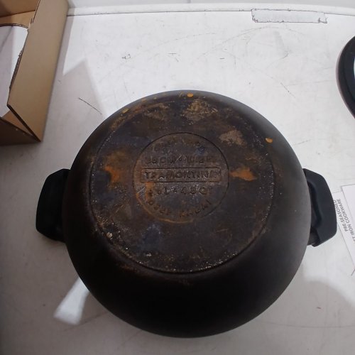 TRAMONTINA PRE-SEASONED CAST IRON KADAI/WOK - 7QT (11") - BLACK image 4