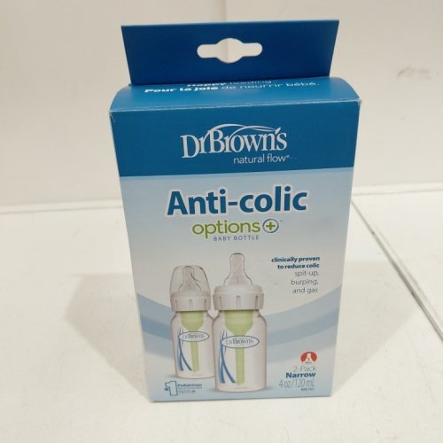2PK DR BROWN'S ANTI-COLIC OPTIONS+ PLASTIC BABY BOTTLES - 4 OZ / 120 ML - CLEAR/GREEN (MODEL: SB42600-CA) image 3