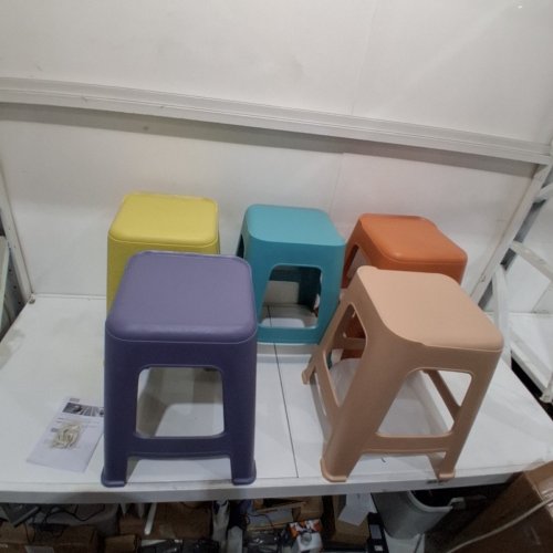 5PK WANAN STACKABLE BACKLESS NESTING PLASTIC STOOLS - MULTICOLOUR (MODEL: 3061414110) image 2