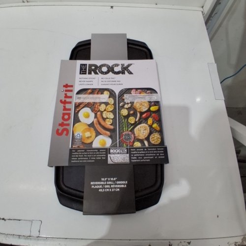 STARFRIT THE ROCK NON-STICK REVERSIBLE FORGED ALUMINUM GRILL & GRIDDLE - 19.7" X 10.6" - PFOA FREE - BLACK (MODEL: 034614-004-0000) image 2