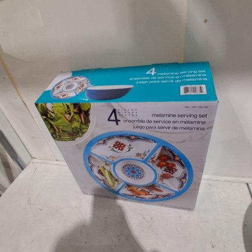 4PC PANDEX MELAMINE SERVING SET, BLUE PATTERN (MODEL:1901790) image 5