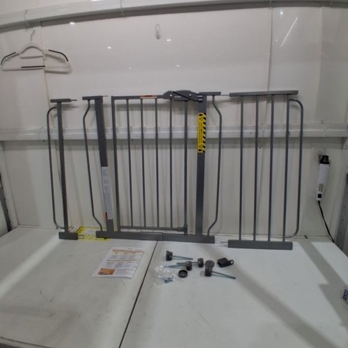 REGALO EASY STEP EXTRA WIDE METAL SAFETY GATE - 30" X 29" - 49" - GREY (MODEL: 1164EPDS) image 2