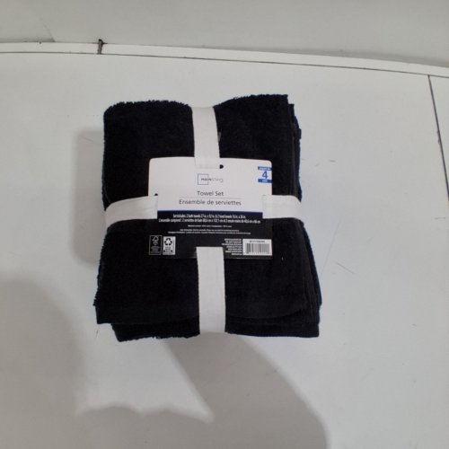 4PC MAINSTAYS TOWEL SET - BLACK image 3