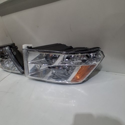 2PC CROSS DESIGN LED HEADLIGHT REPLACEMENTS - FOR VARIOUS DODGE RAM MODELS - SILVER (MODEL: 02HLA3715BWTCHD) image 3