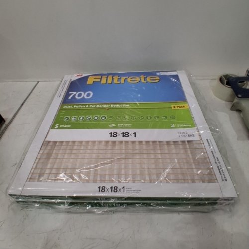 2PK FILTRETE AC FURNACE AIR FILTER, MPR 700, MERV 8, TOUGH ON POLLEN, EASY ON AIRFLOW - 18" X 18" X 1" image 2