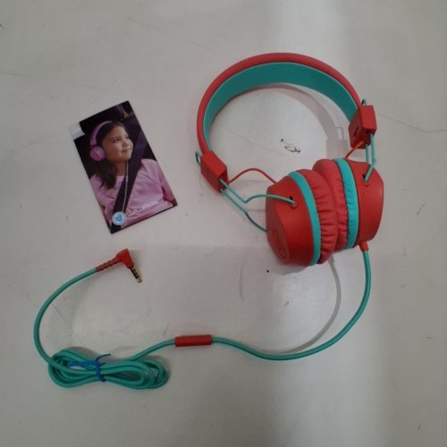 KIDS JLAB JBUDDIES STUDIO ON-EAR WIRED FOLDING HEADPHONES - PEACH/MINT (MODEL: HJKSTUDIORPCH122) image 2