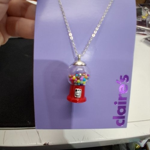 CLAIRE'S GUMBALL MACHINE PENDANT NECKLACE - 16" + 3" - SILVER TONE, RED, MULTICOLOUR (ITEM: 32153-9) image 3