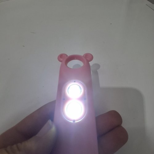 WOMEN'S PERSONAL BEAR SAFETY ALARM - 130DB SIREN/FLASHING STROBE LIGHT - PINK image 2