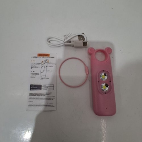 WOMEN'S PERSONAL BEAR SAFETY ALARM - 130DB SIREN/FLASHING STROBE LIGHT - PINK image 3
