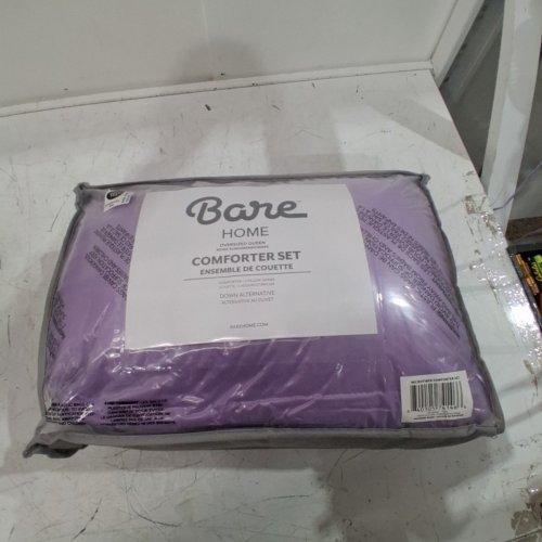 3PC BARE HOME ULTRA-SOFT GOOSE DOWN ALTERNATIVE COMFORTER SET - 1 BLANKET 2 SHAMS - OVERSIZED QUEEN - LAVENDER PURPLE image 2