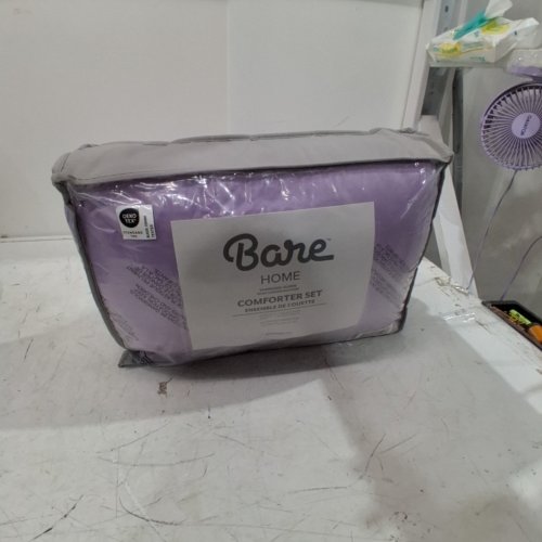 3PC BARE HOME ULTRA-SOFT GOOSE DOWN ALTERNATIVE COMFORTER SET - 1 BLANKET 2 SHAMS - OVERSIZED QUEEN - LAVENDER PURPLE image 4