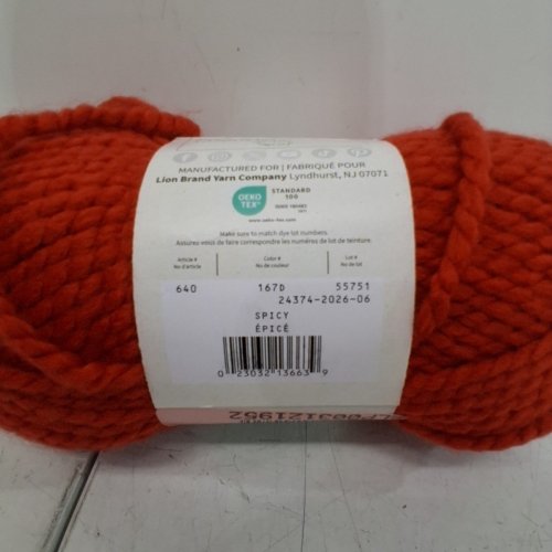 LION BRAND YARN WOOL EASE MEDIUM WOOL BLEND - 6 OZ - SPICY / RED image 3
