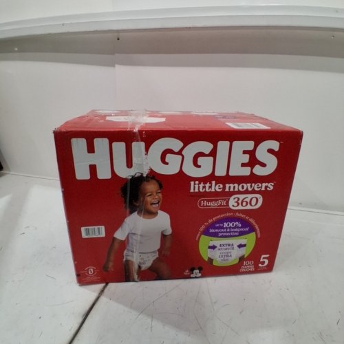 100PK HUGGIES LITTLE MOVERS HUGGFIT BABY DIAPERS WITH 360° WAISTBAND - SIZE 5 (MODEL: 5660200) image 2