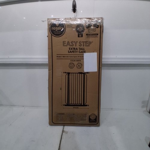 REGALO EASY STEP EXTRA TALL WALK THRU SAFETY GATE - 29"-36.5" X 36" - WHITE (MODEL: 1166 H DS) image 3