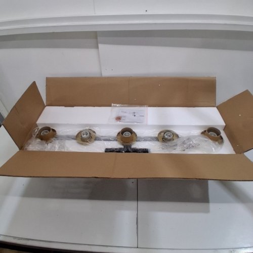 EMLIVIAR BATHROOM LIGHT FIXTURES WITH CLEAR GLASS SHADE - 5-LIGHT - 60W - E26 - 36.2" - BLACK/GOLD (MODEL: YCE238B-5W BK+BG) image 2