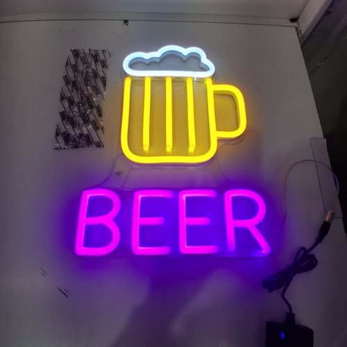 VASTEN LED NEON BEER SIGN - 16" - MULTICOLOR (MODEL: X003BOXW8P) image 2