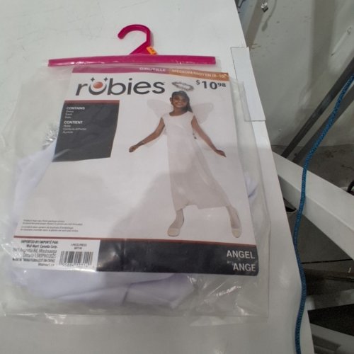 3PC GIRLS RUBIES ANGEL COSTUME - MEDIUM 8-10 - WHITE (STYLE: 887749) image 2